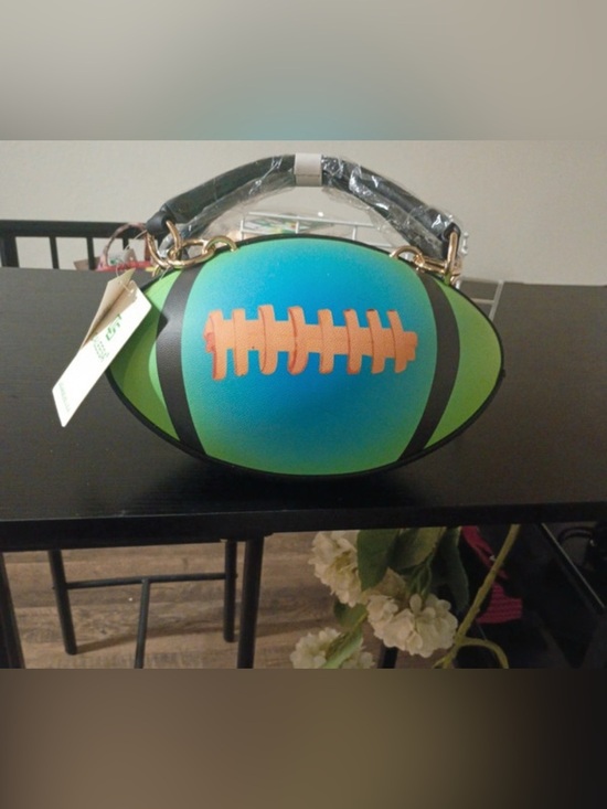 Handbags - NWT-Rugby Teal & Lime  
Whimsical Festival pebble textured football handbag